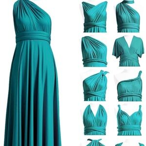 Amazon Teal Convertible Maxi Dress